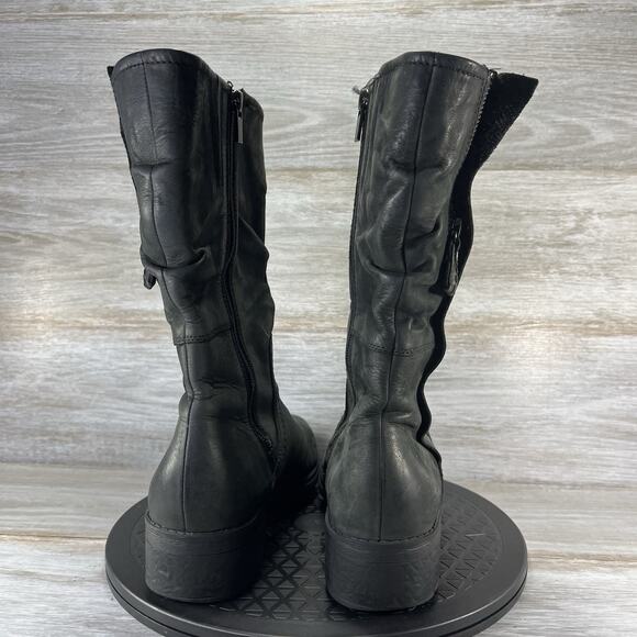 Clarks Women’s Mansi Black Leather Juniper Moto Riding Boots Size 8.5 - Picture 4 of 10